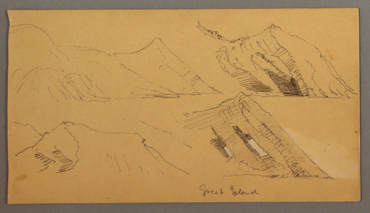 Tekening, Studie van rotskliffen, mogelijk 1859 door Frederic Edwin Church