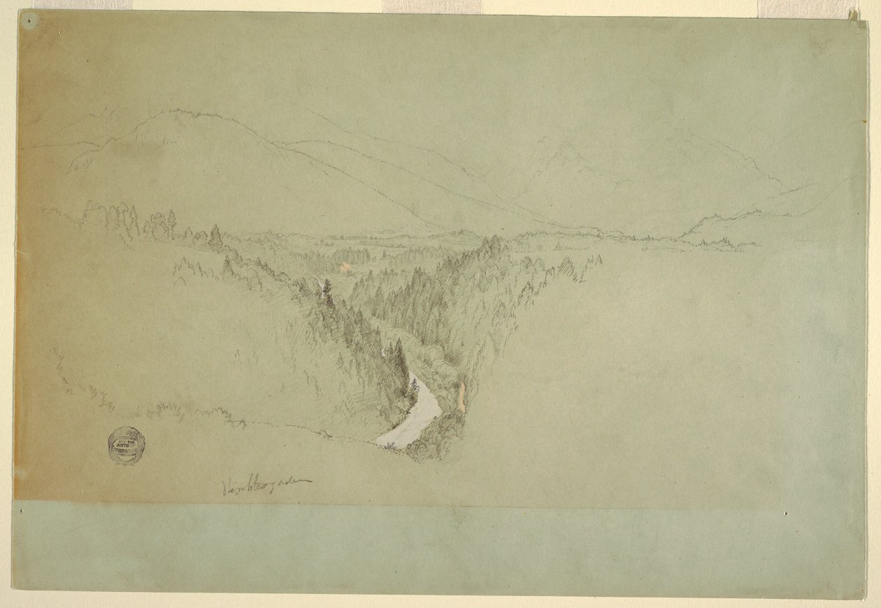 Tekening, Top van de Watzman, Berchtesgaden, Beieren, 1868 door Frederic Edwin Church
