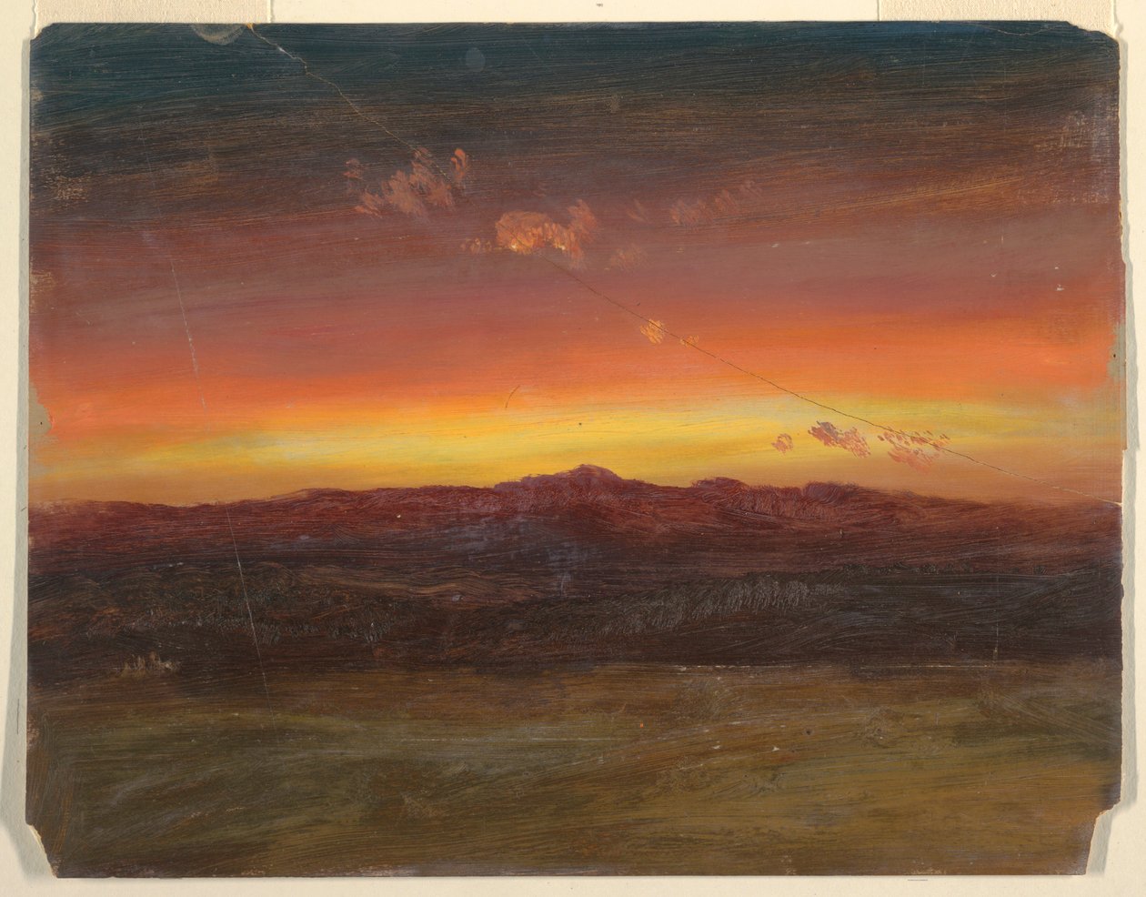 Tekening, Zonsondergang, 1860-70 door Frederic Edwin Church