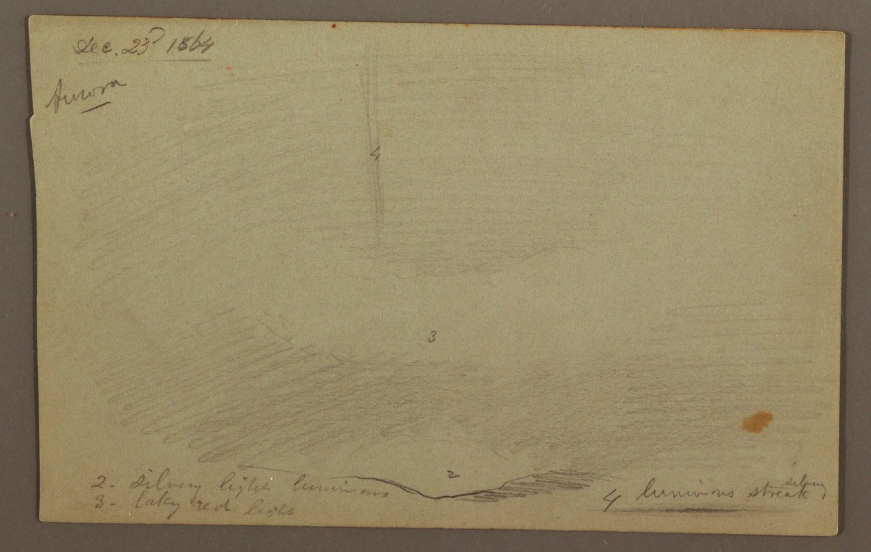 Tekening, Zonsondergang achter heuvelrug (Aurora), 1864 door Frederic Edwin Church