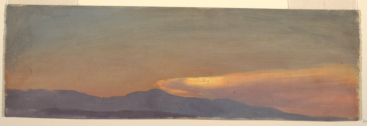 Tekening, Wolkenstudie bij zonsondergang, ca. 1880 door Frederic Edwin Church