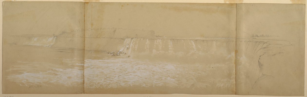 Tekening, De Niagara-watervallen, september of oktober 1856 door Frederic Edwin Church