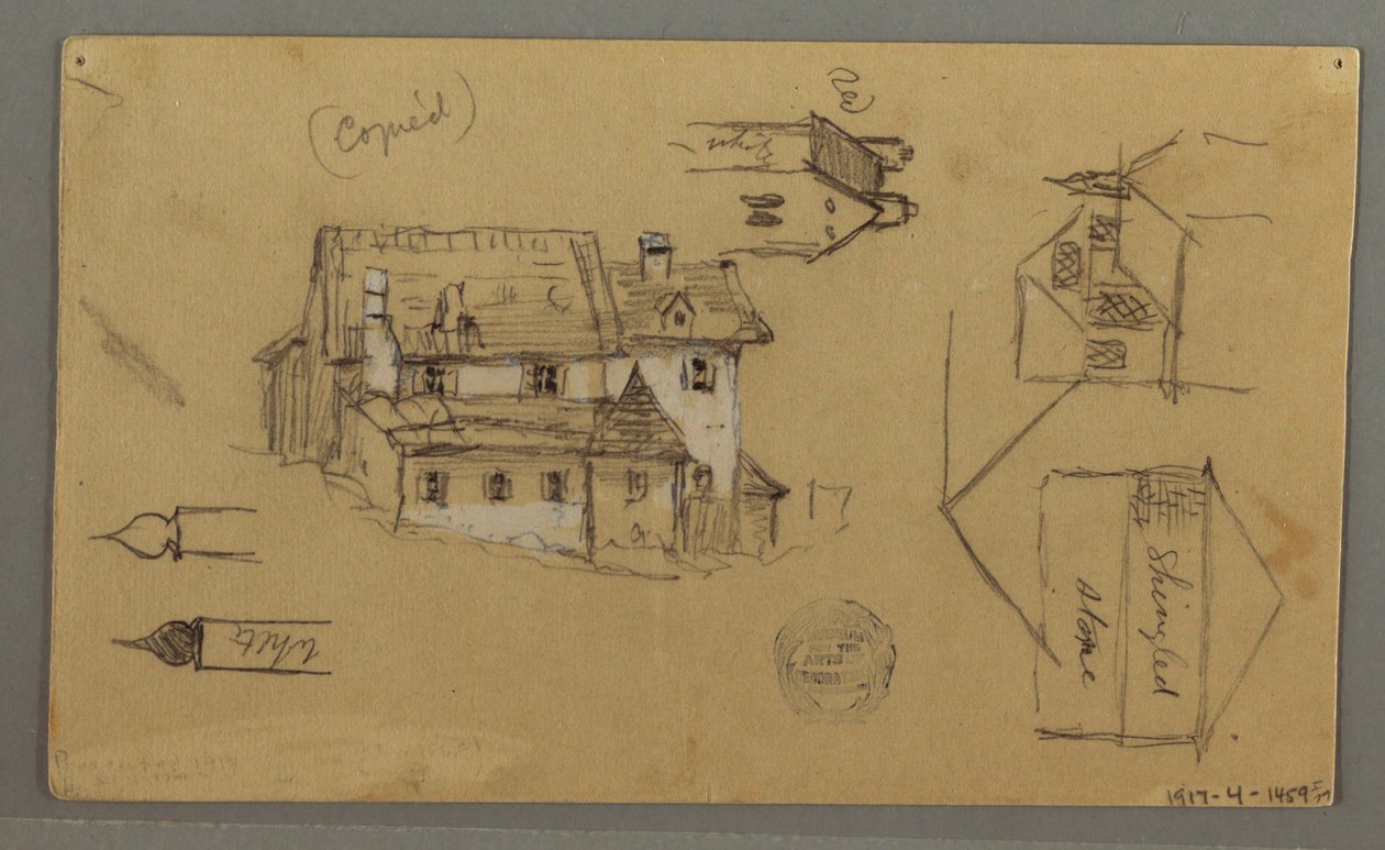 Tekening, houten huis, Sky, Oostenrijk, 1 augustus 1868 door Frederic Edwin Church