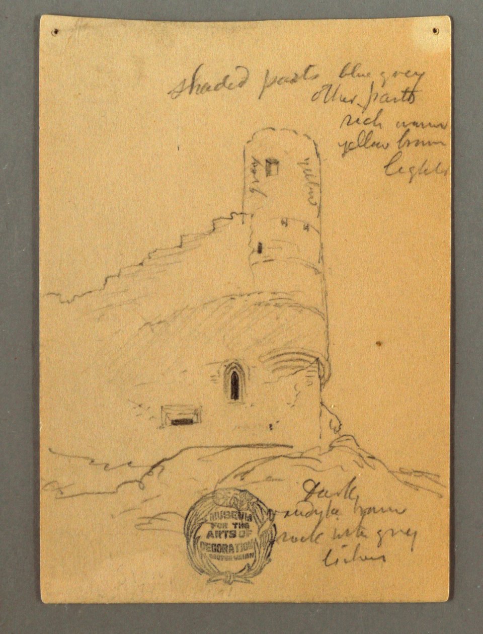 Tekening, Toren van het kasteel, Sion, mogelijk 1868 door Frederic Edwin Church