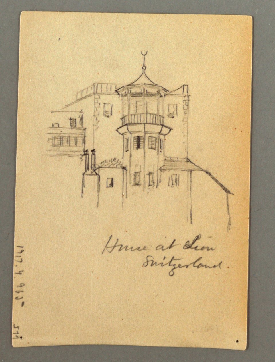 Tekening, Toren van het kasteel, Sion, mogelijk 1868 door Frederic Edwin Church