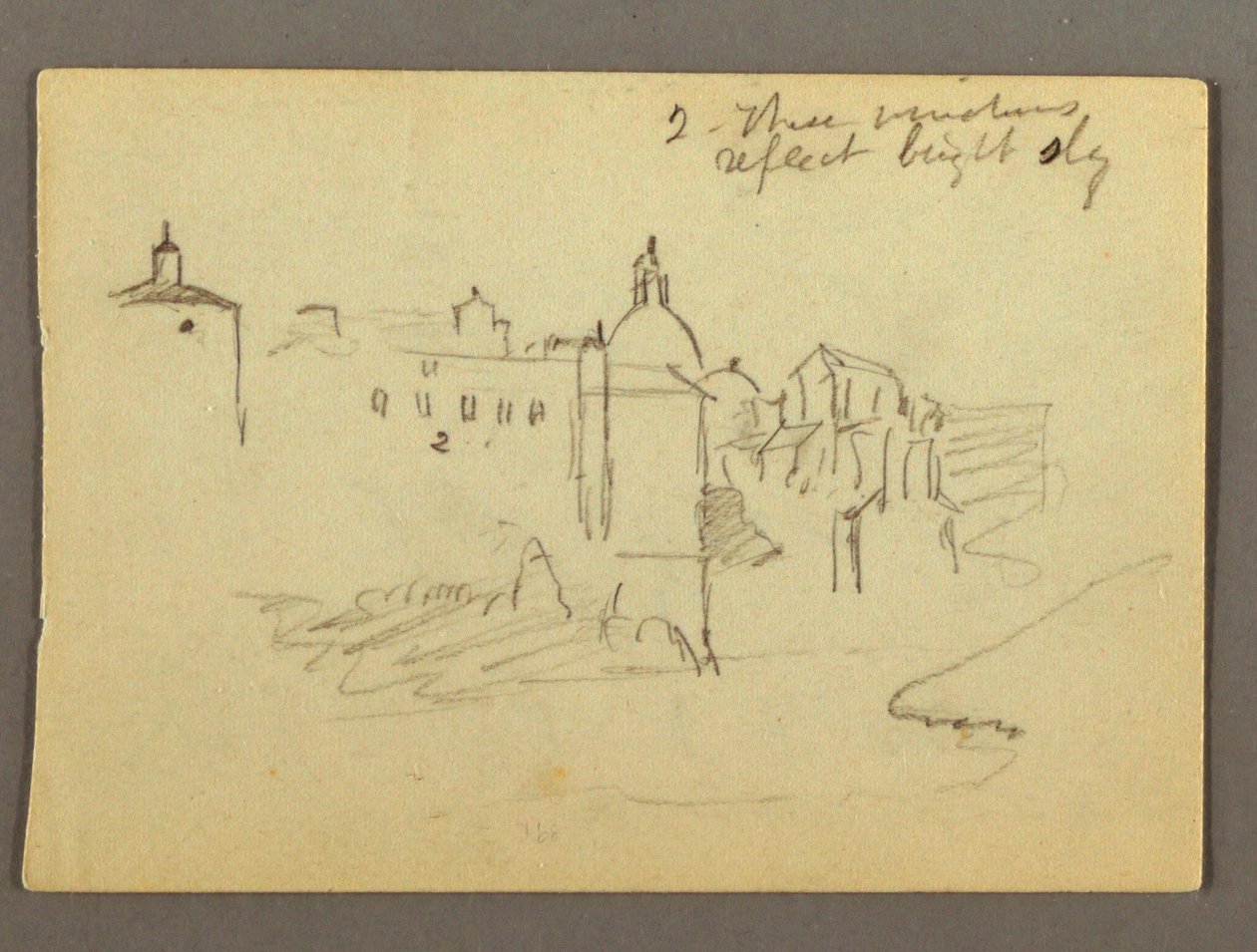 Tekening, Stadsgebouwen, mogelijk 1868-69 door Frederic Edwin Church