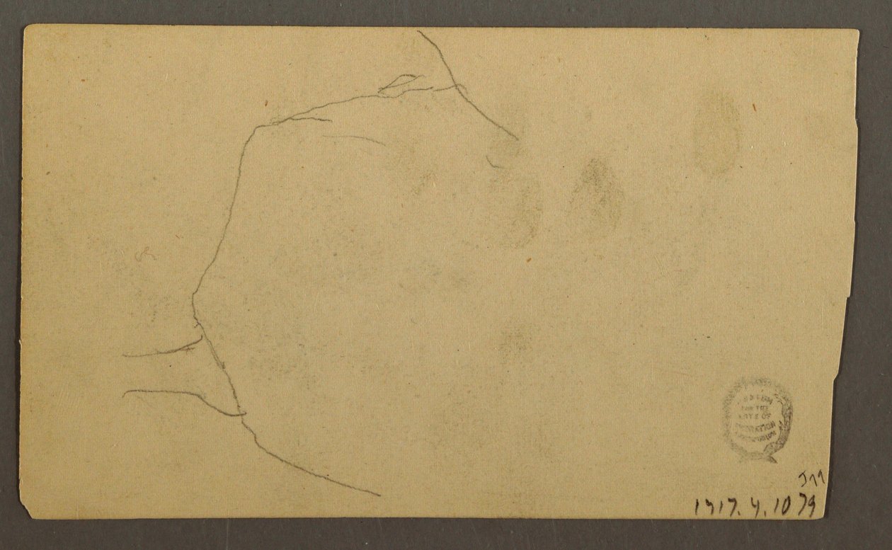 Tekening, Boomwortels groeien over een rotsblok (Turner Mountain), 1877 door Frederic Edwin Church