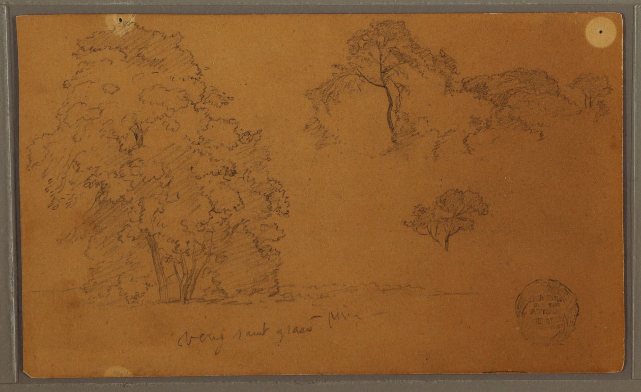 Tekening, Bomen, 1857 door Frederic Edwin Church