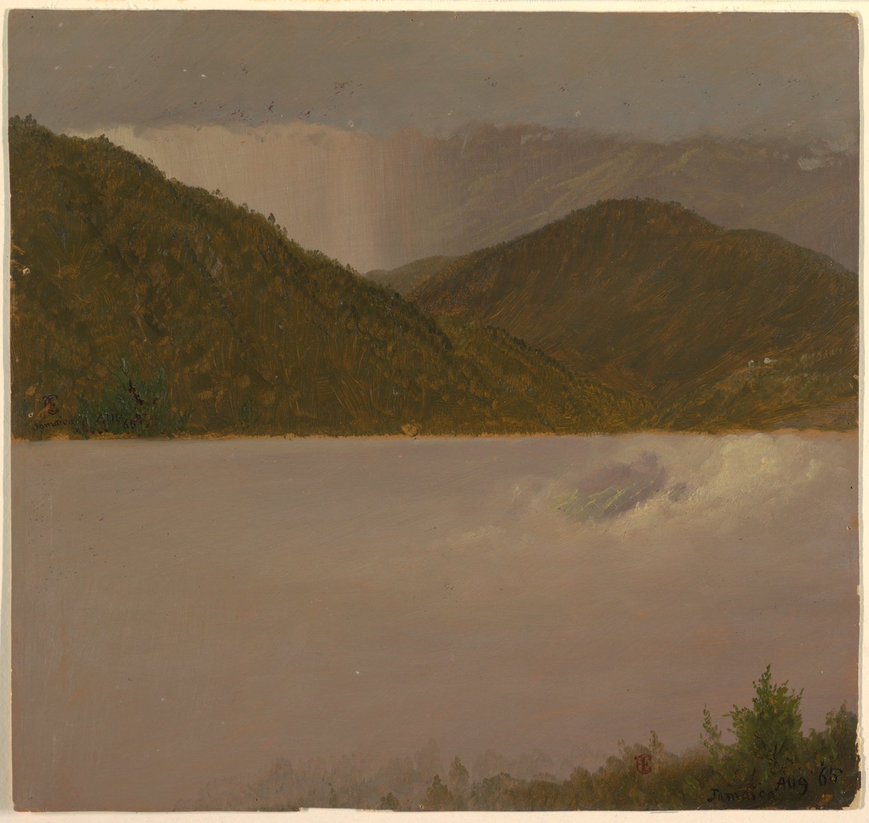Tekening, Twee studies van wolken en bergtoppen, augustus 1865 door Frederic Edwin Church