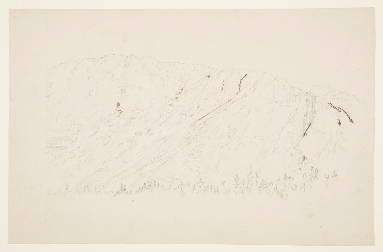 Tekening, Bovenste deel van het Grote Bekken, Mt. Katahdin, september 1877 door Frederic Edwin Church