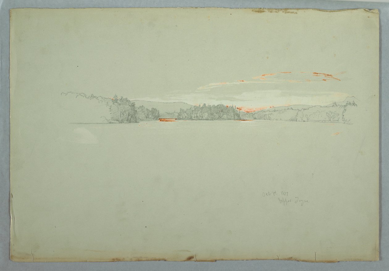 Tekening, Upper Tongue Lake, 1 oktober 1879 door Frederic Edwin Church