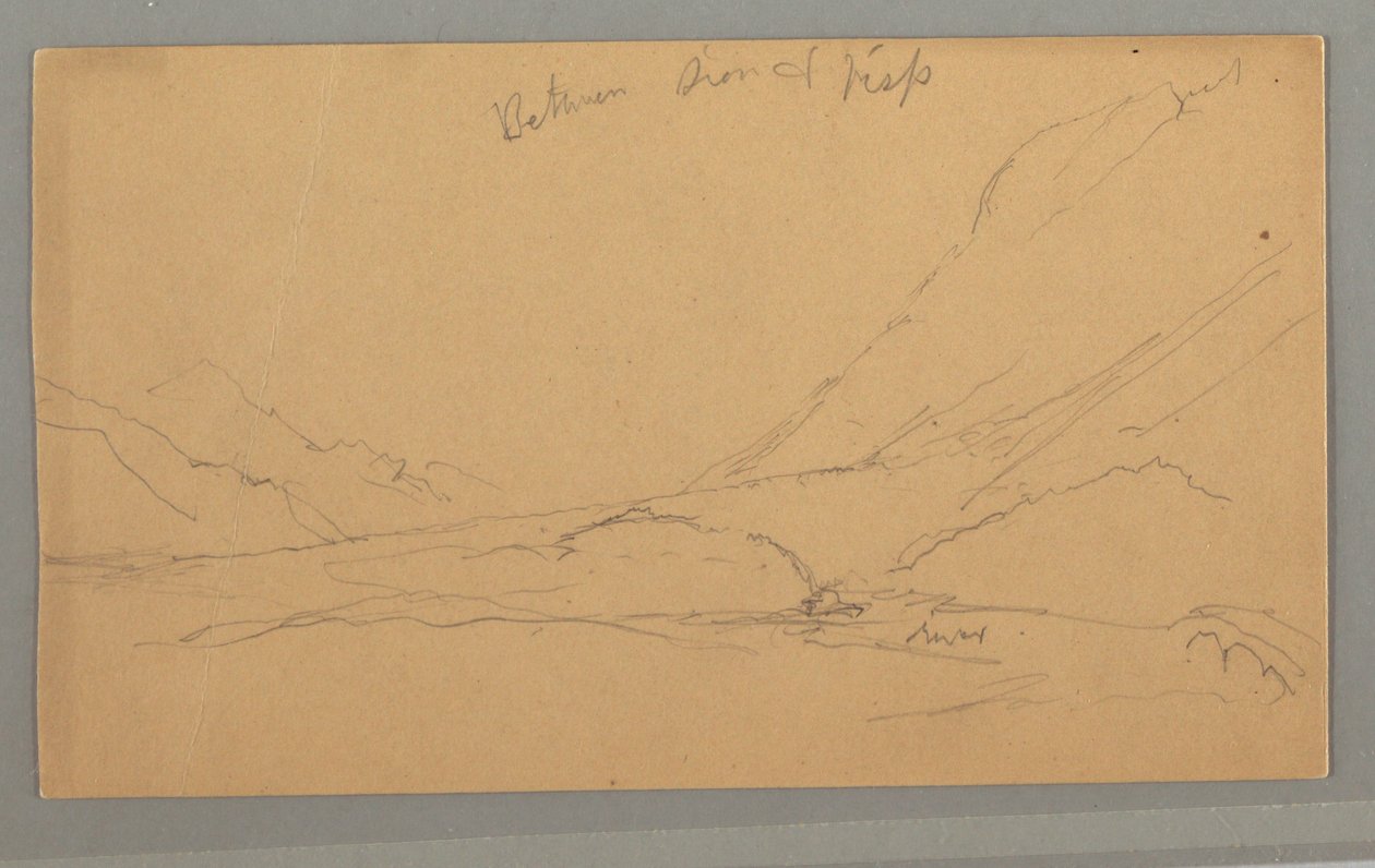 Tekening, Vallei van Vallais, mogelijk 1868 door Frederic Edwin Church
