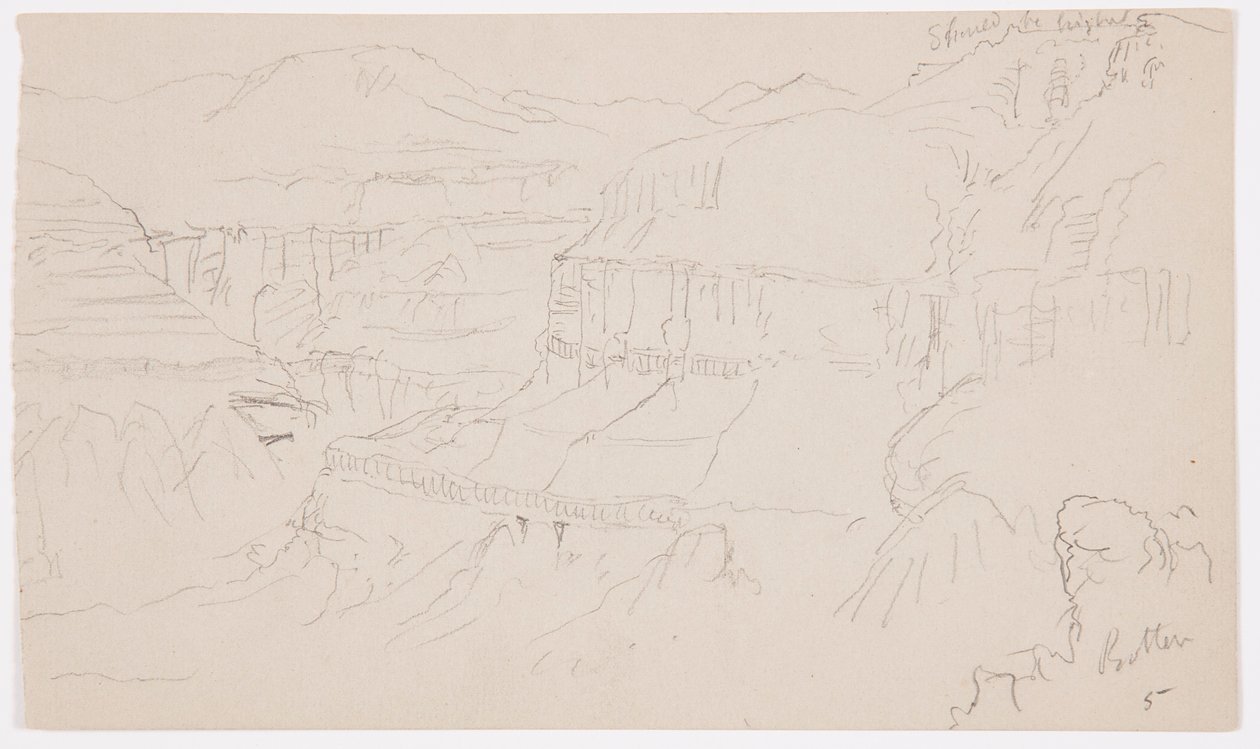 Tekening, Vallei van El Yemen, 20 februari 1868 door Frederic Edwin Church