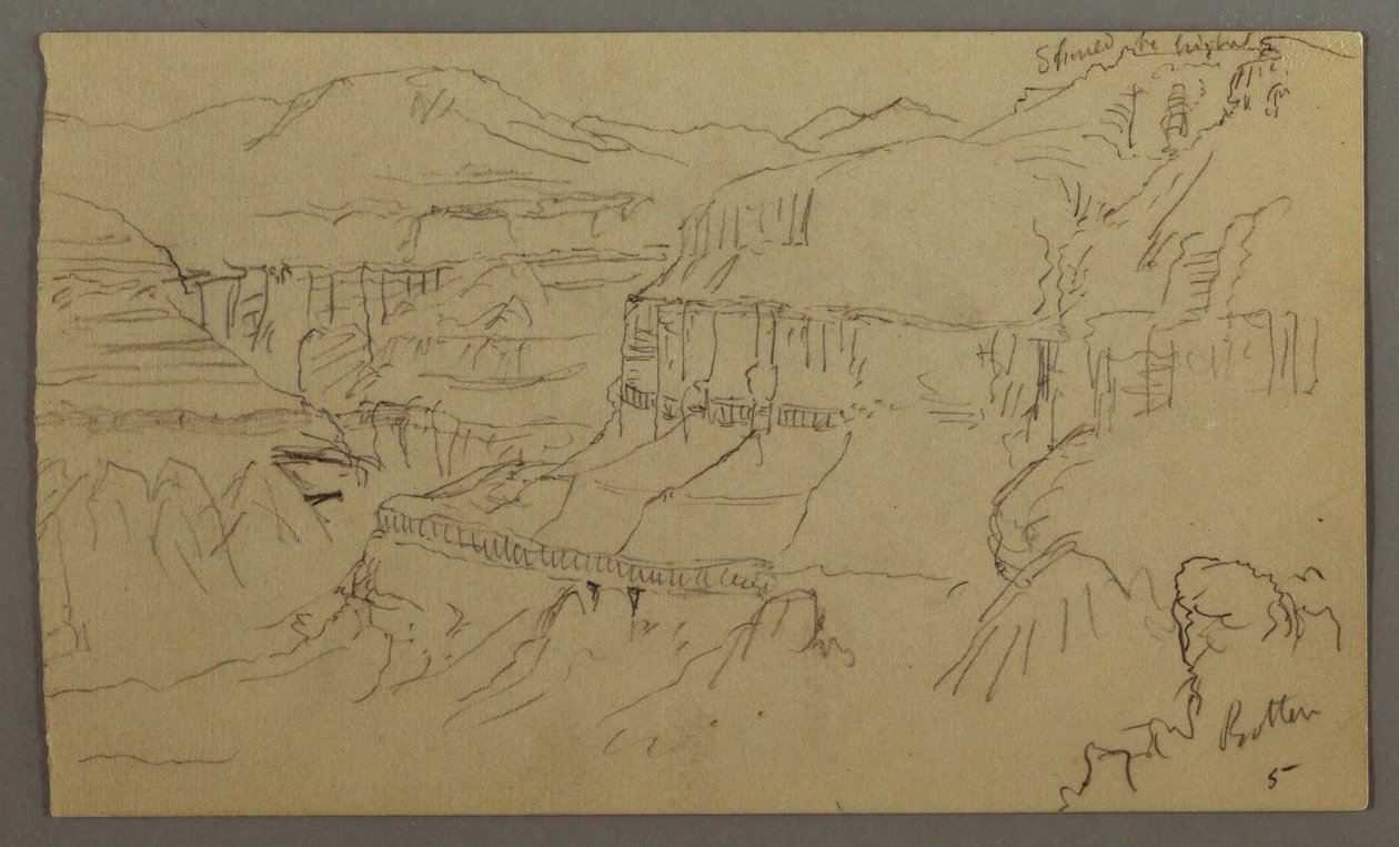 Tekening, Vallei van El Yemen, 20 februari 1868 door Frederic Edwin Church