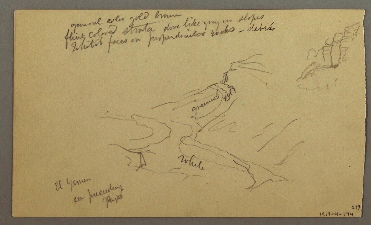 Tekening, Vallei van El Yemen, 20 februari 1868 door Frederic Edwin Church