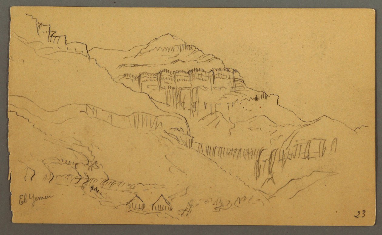 Tekening, Valleyside, februari 1869  door Frederic Edwin Church