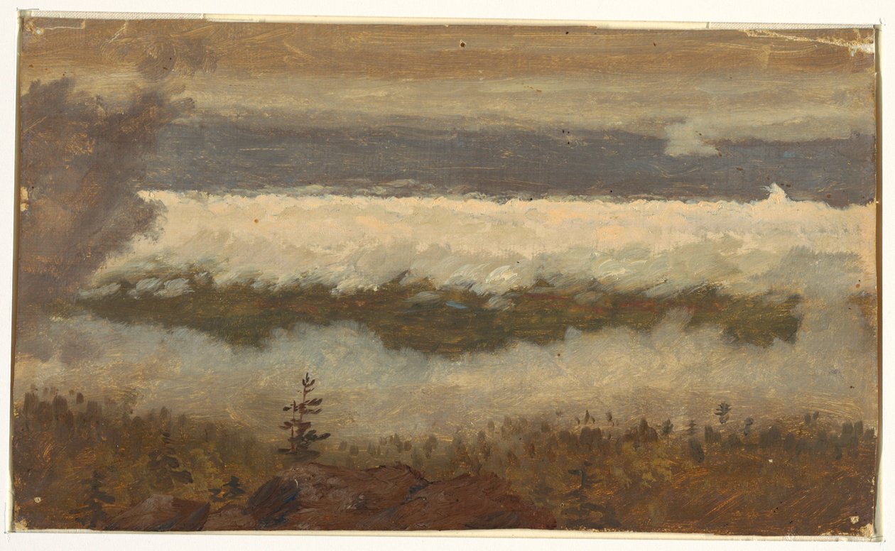 Tekening, Zicht op wolken vanaf de top van de Catskill-berg, 1844-45 door Frederic Edwin Church