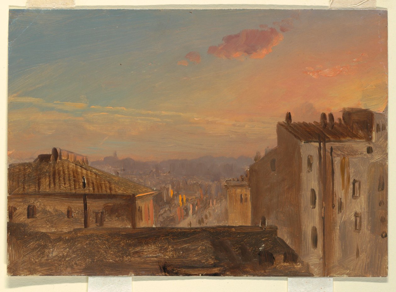 Tekening, Gezicht op Rome, 1868-69 door Frederic Edwin Church
