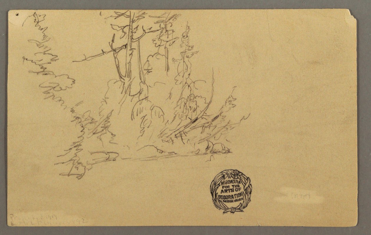 Tekening, Houtwal, mogelijk 1877 door Frederic Edwin Church