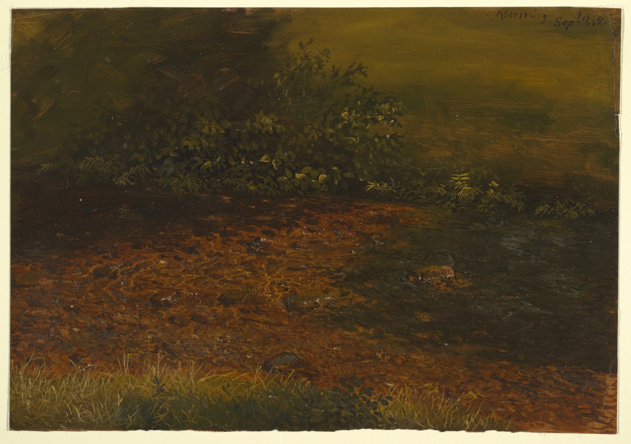 Tekening, Bosbeek in de Catskills, september 1848 door Frederic Edwin Church
