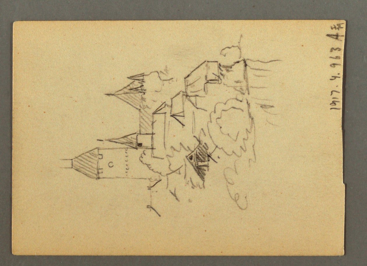 Tekening, meer Thun, Berner Oberland, 20 augustus 1868 door Frederic Edwin Church