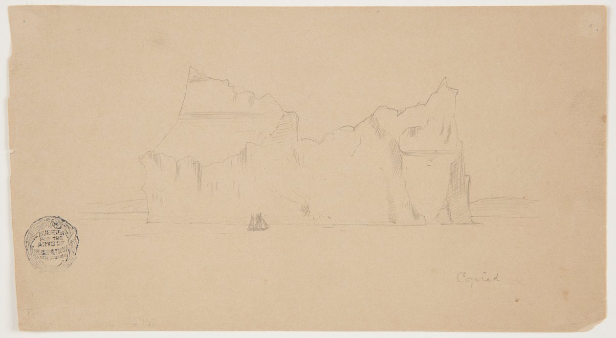 Drijvende IJsberg met Zeilboot door Frederic Edwin Church