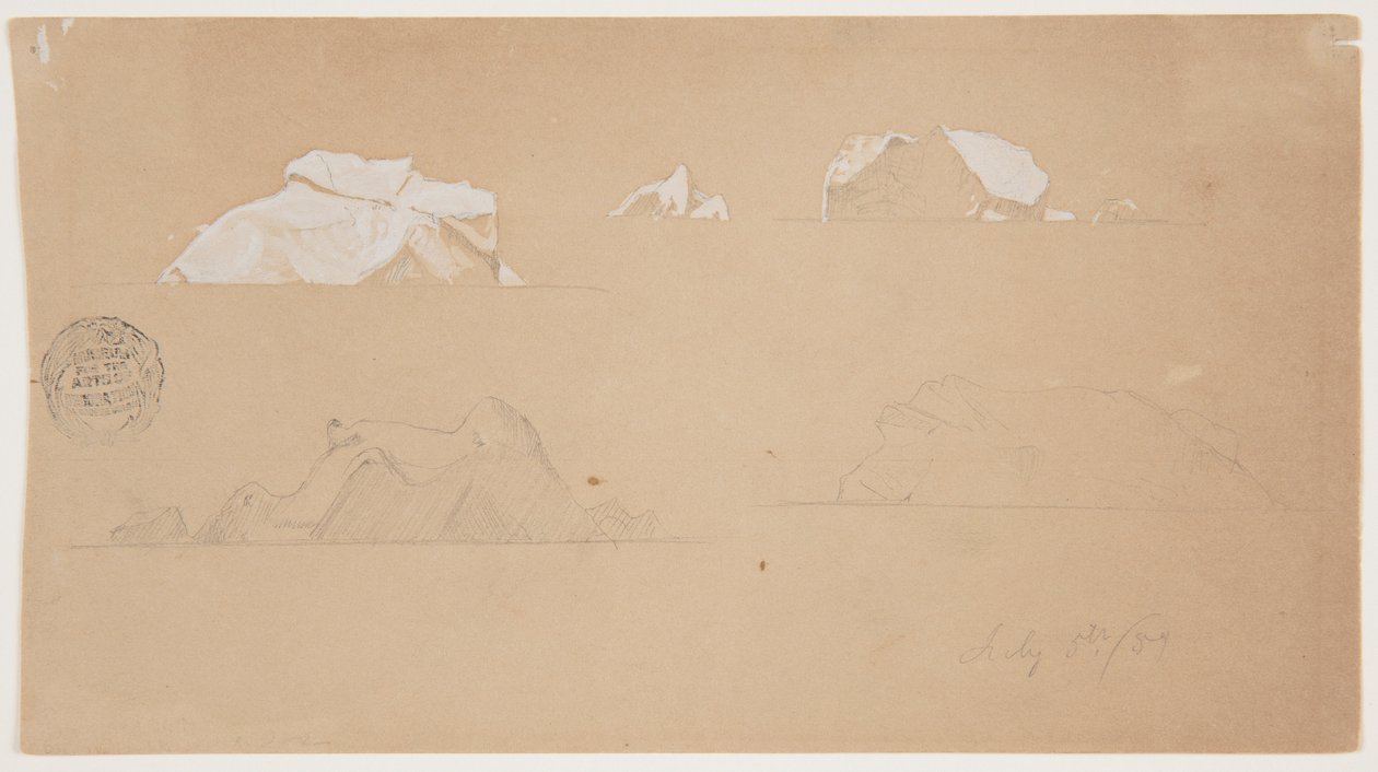 Zwevende IJsbergen door Frederic Edwin Church