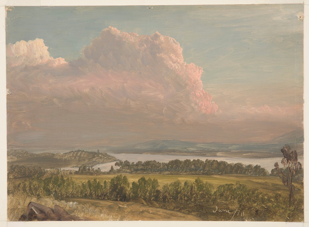 Hoge wolken boven de Hudson door Frederic Edwin Church