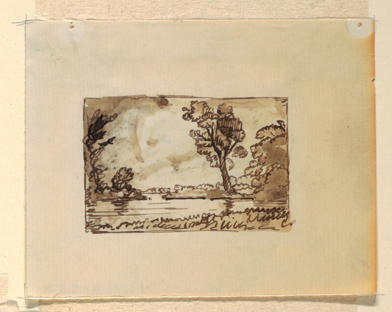 Denkbeeldig landschap met door Frederic Edwin Church