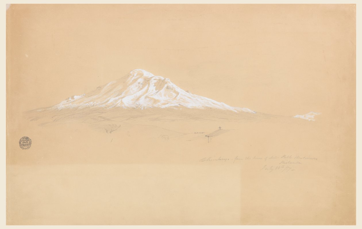 Mount Chimborazo vanuit het Huis van Senior Pablo Bustamante, Riobamba, Ecuador door Frederic Edwin Church