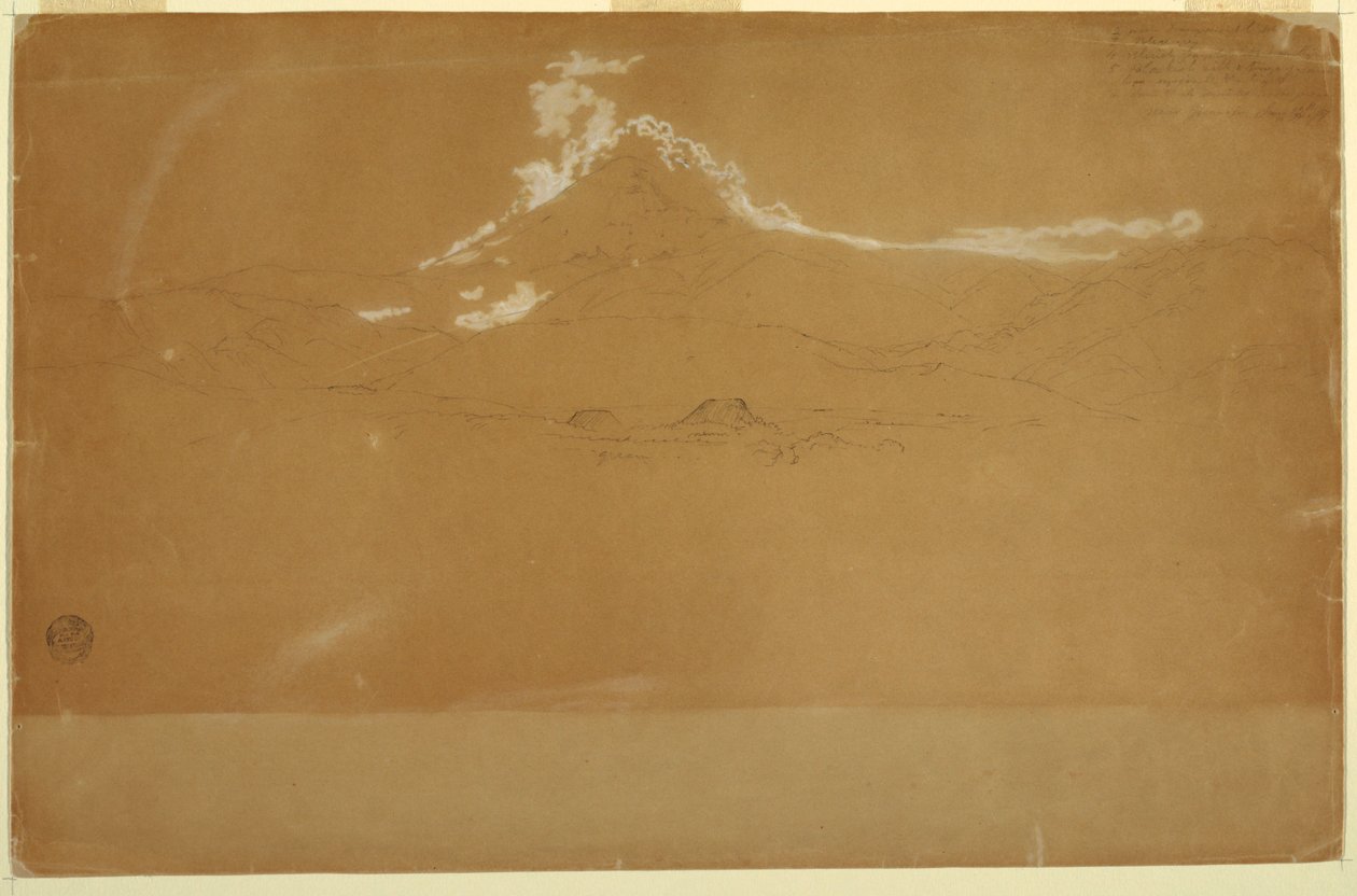 Mount Chimborazo, nabij Guanojo en Guaranda, Ecuador door Frederic Edwin Church