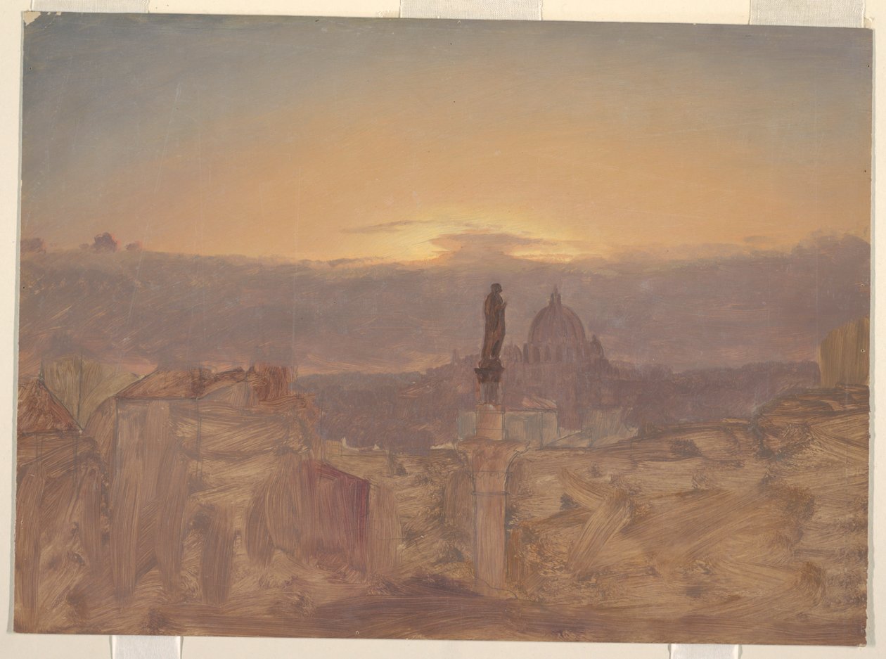 Sint-Pietersbasiliek vanaf de Pincio, Rome door Frederic Edwin Church