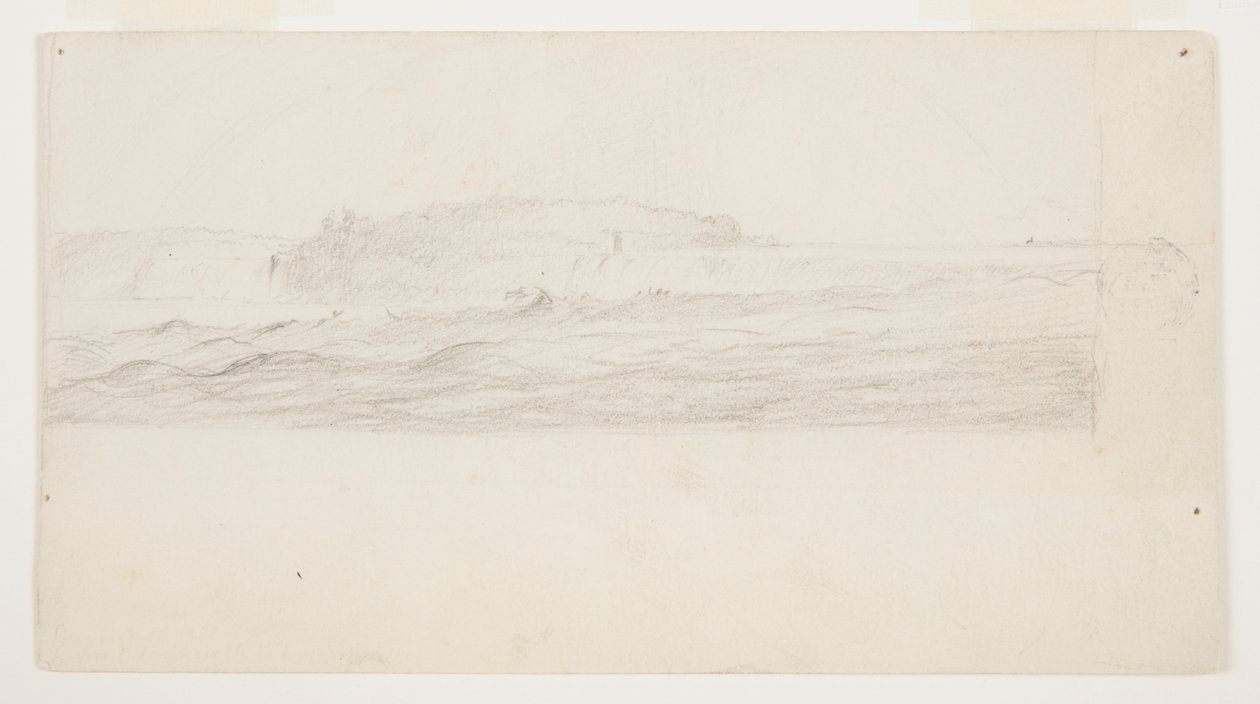 Studie voor een schilderij van de Niagara Falls door Frederic Edwin Church