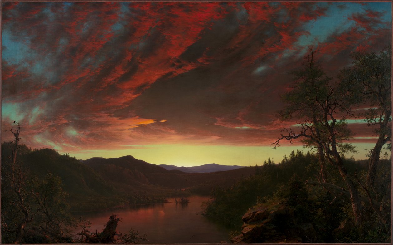 Schemering in de Wildernis door Frederic Edwin Church