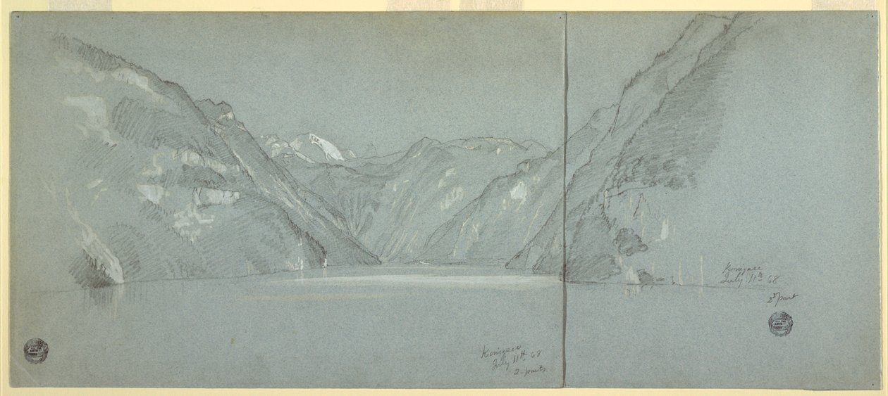 Uitzicht op het Königssee-meer met de Falkenstein, nabij Berchtesgaden, Beieren, Duitsland, Deel 2 door Frederic Edwin Church