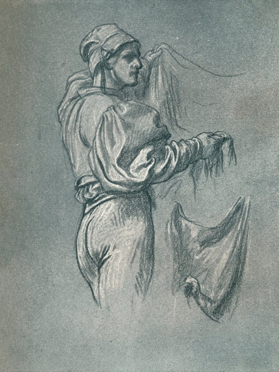 Studie voor De kunsten van de industrie toegepast op oorlog, ca. 1870, 1897 door Frederic Leighton