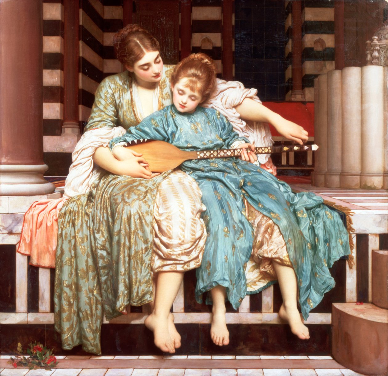 De muziekles door Frederic Leighton