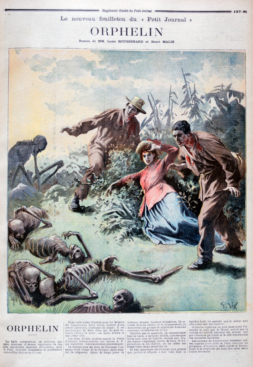 Illustratie voor het boek Orphelin van Louis Henri Boussenard en Henri Makins, 1894 door Frederic Lix