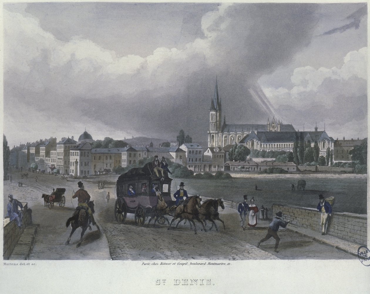 De Stad St. Denis, gegraveerd door Frederic Martens (1809-75) 1832 door Frederic Martens