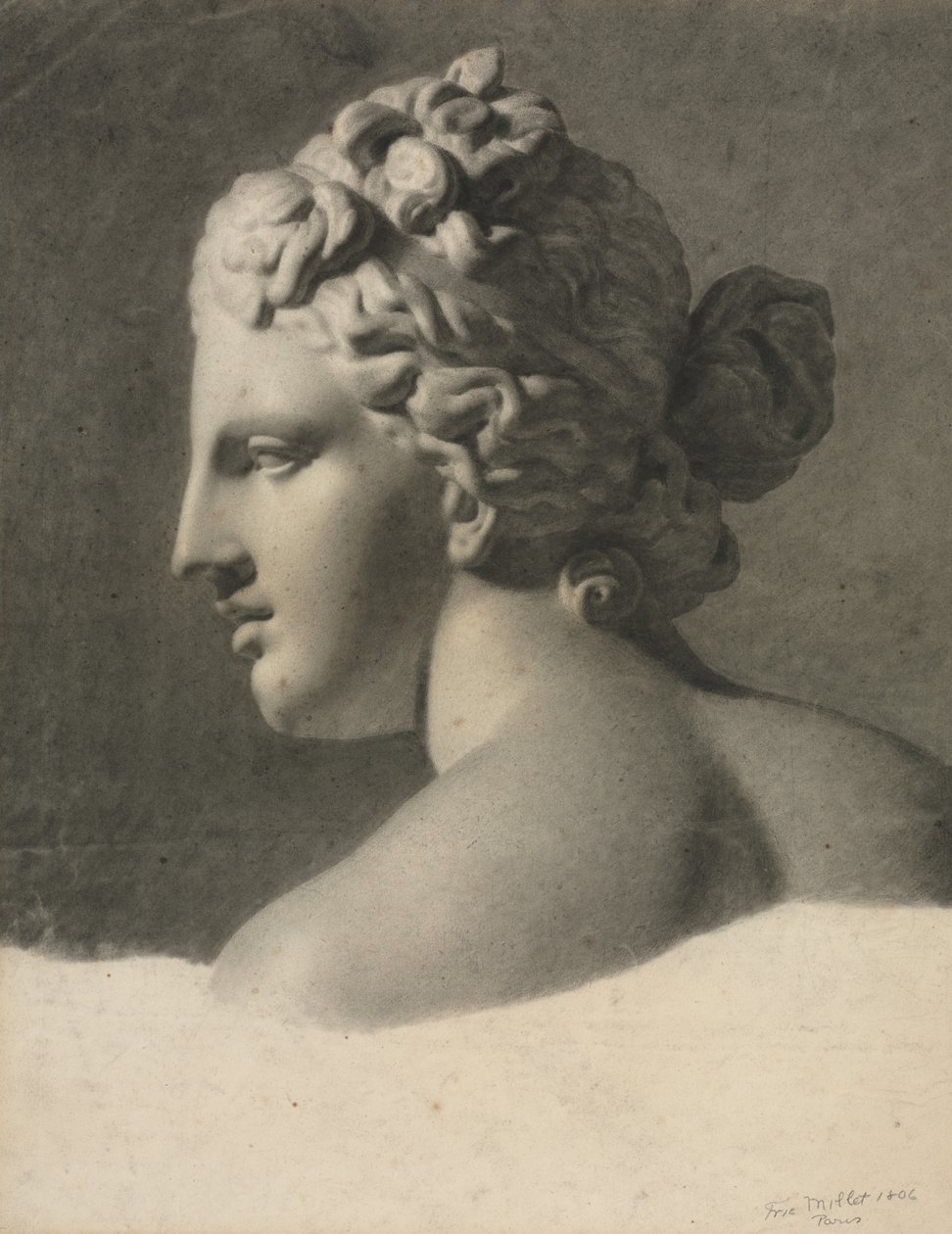 Studie van een Gipsafgietsel a la bosse, 1806 door Frederic Millet