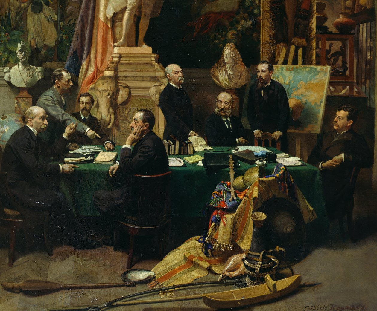 Jules Ferry (1832-1893) verwelkomt afgevaardigden van koloniën in november 1892 door Frederic Regamey