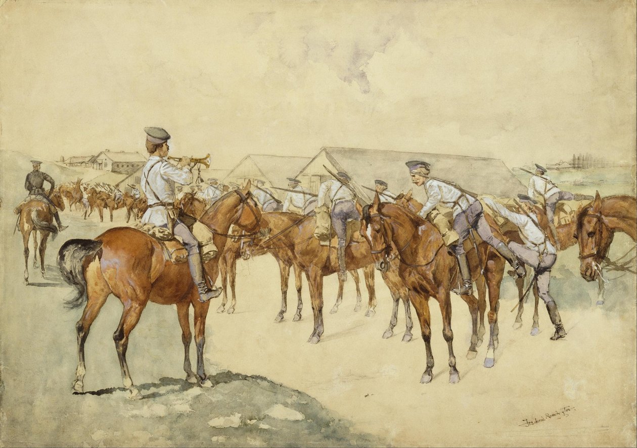 Een oproep tot wapens door Frederic Remington