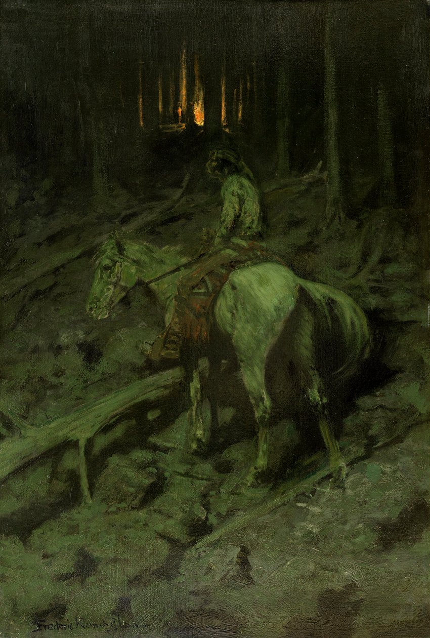 Apache vuursignaal door Frederic Remington