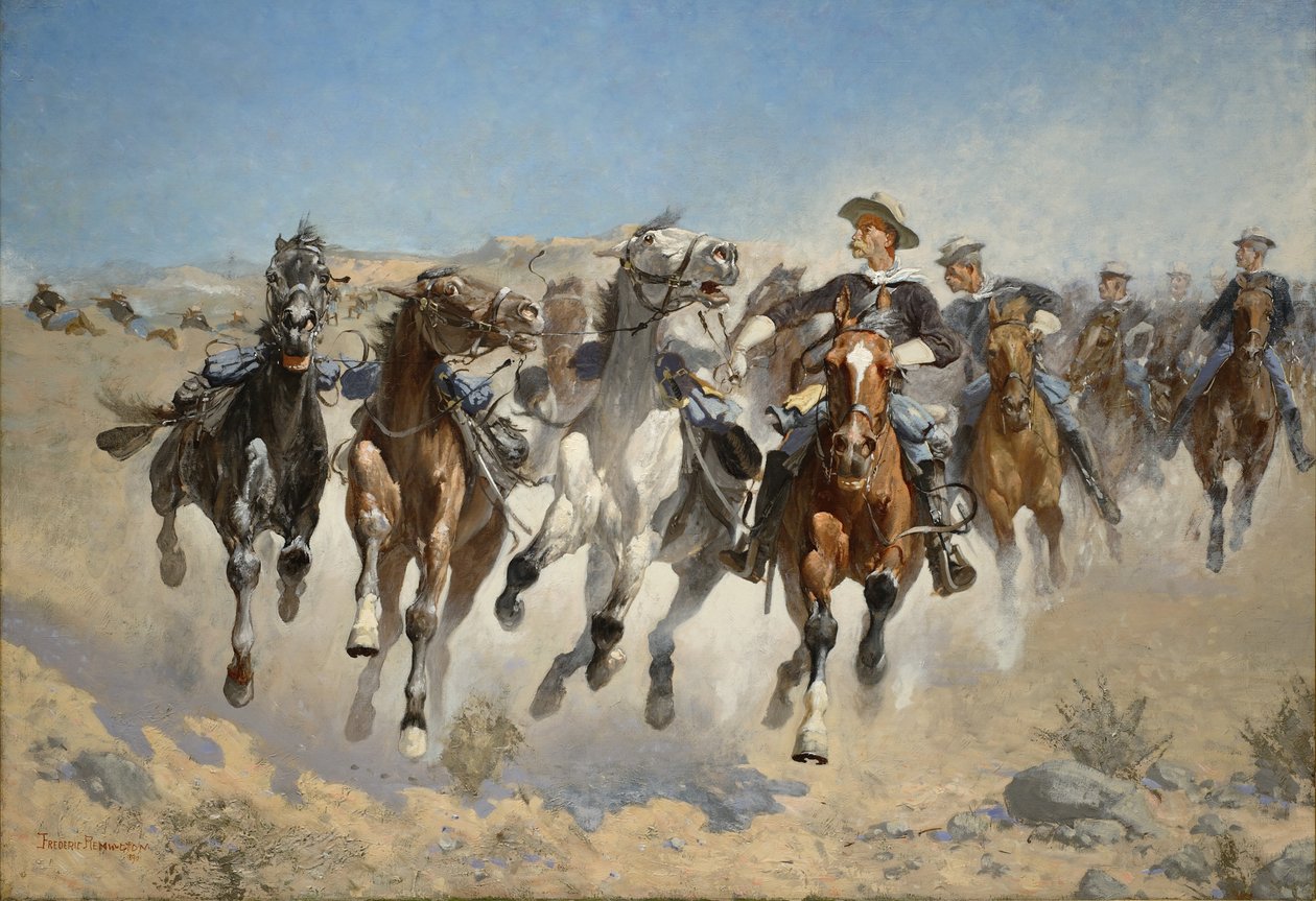 Te voet: De vierde ruiters verplaatsen de geleide paarden door Frederic Remington