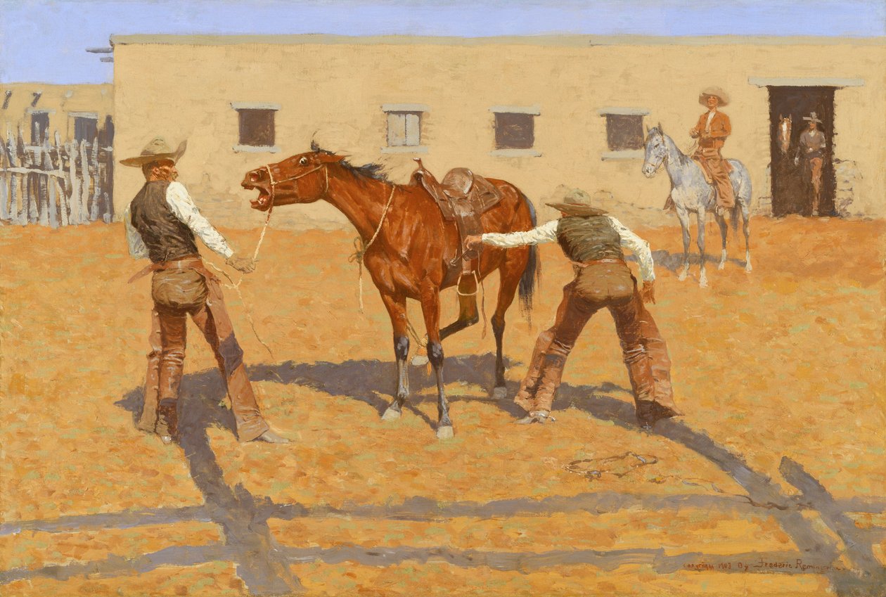 Zijn eerste Leson, 1903, door Frederic S. Remington door Frederic Remington
