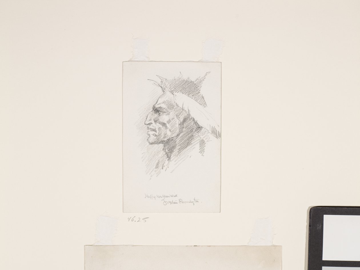Indianenhoofd, datum onbekend door Frederic Remington