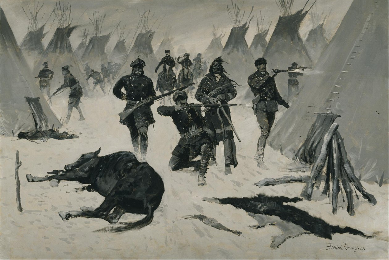 De nederlaag van Begeesterd Paard door Frederic Remington