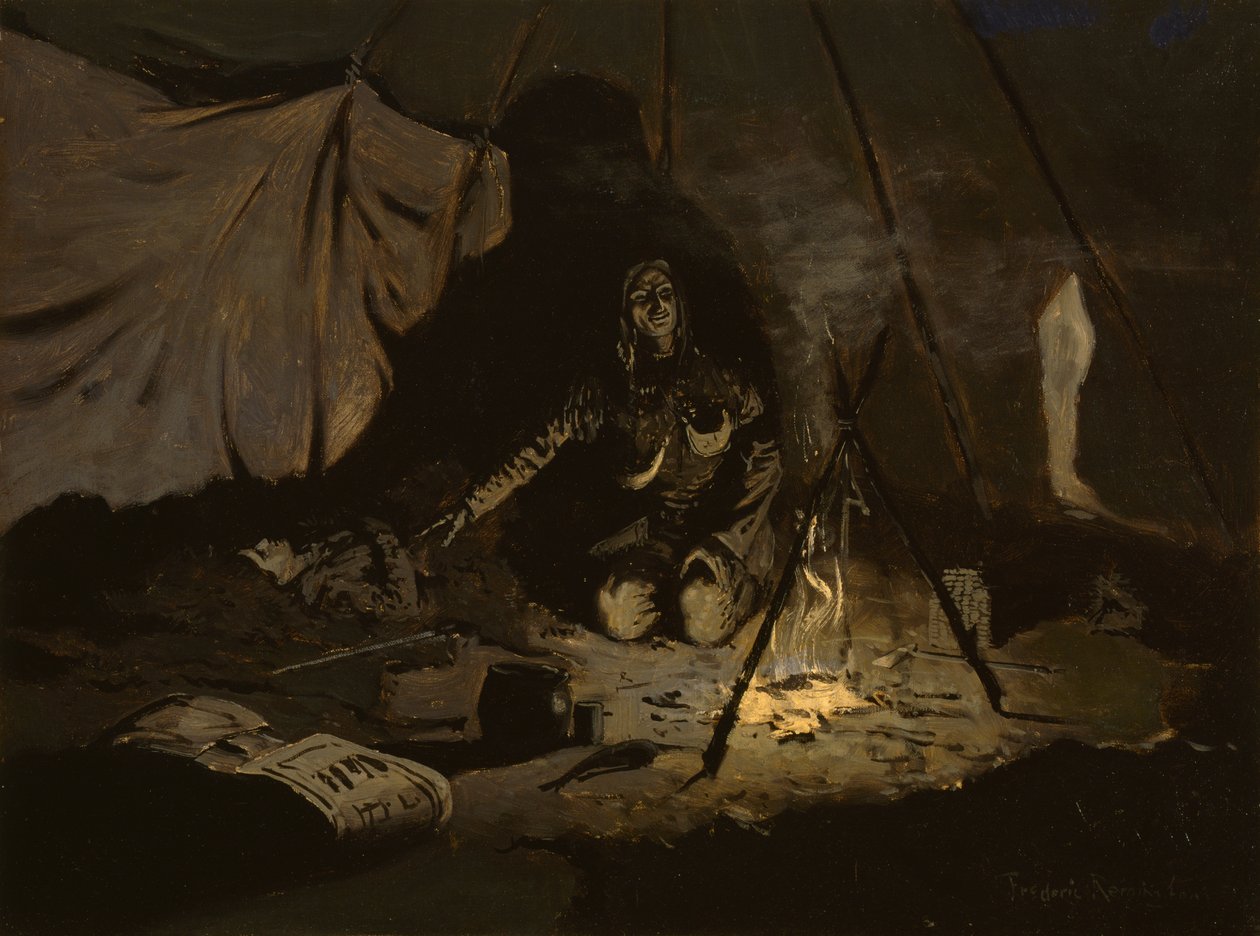 De droge bladeren hadden langer geduurd dan zij, c.1899 door Frederic Remington
