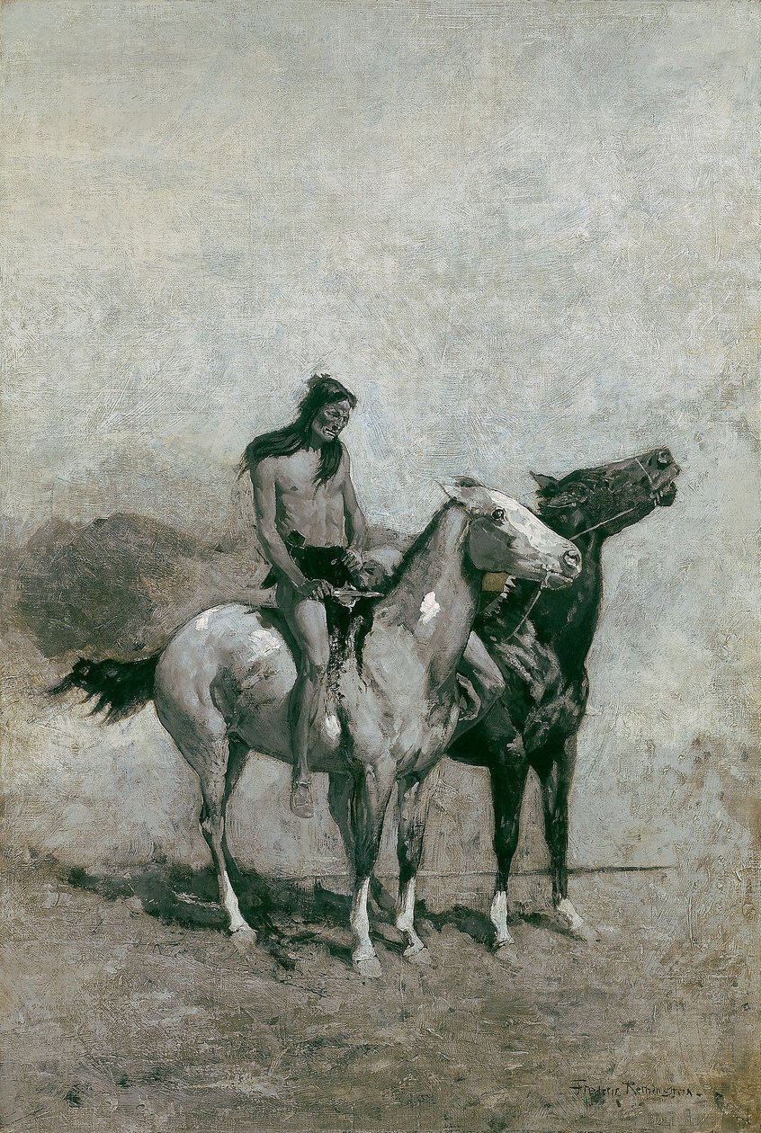 De Vuurvreter slingerde zijn slachtoffer over zijn pony door Frederic Remington