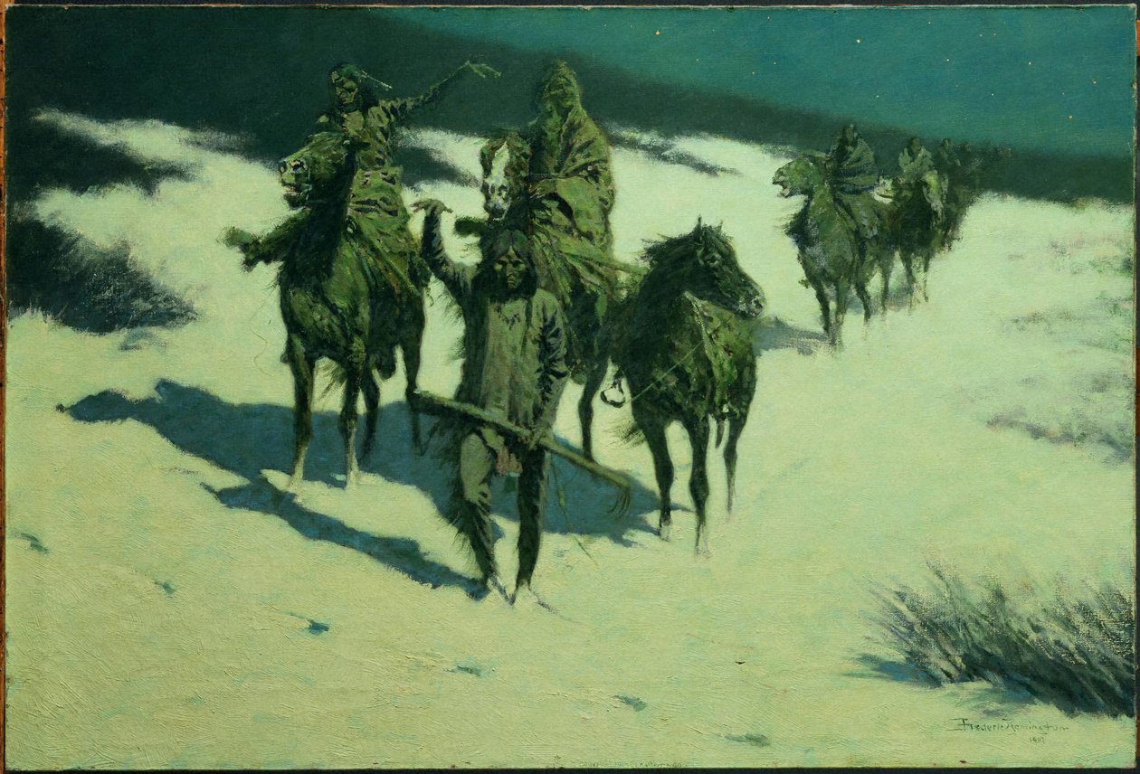 Het spoor van het beslagen paard door Frederic Remington